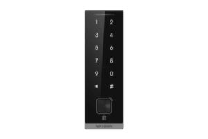 Teclado Esclavo con Lector de Tarjetas Virtuales Bluetooth y Códigos QR / Tarjetas MIFARE y PROX EM / Contraseñas / RS-485 Wiegand OSDP / Frecuencias 13.56 MHz y 125 KHz / Autenticación Tarjeta PIN QR Bluetooth / Táctil