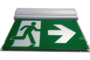 Luz de Señalización "Hombre corriendo" de Emergencia/ Tecnología LED de Iluminación Lateral / Voltaje Universal 120-347VAC / Batería LiFePO4 con 2 Horas de Autonomía