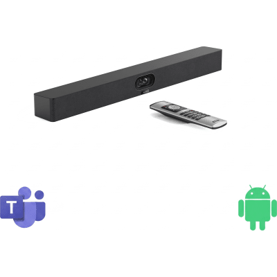 Barra de Videoconferencia / Android 13 Integrado / Dual Cámara 48 MP / 4K Ultra HD / 8 Micrófonos MEMS / Wi-Fi 6 / Bluetooth 5.0 / Salas Medianas