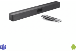 Barra de Videoconferencia / Triple Cámara 50 MP / 16 Micrófonos MEMS 10 m (32.8 ft) / 4 Altavoces 5W 97 dBSPL / Android Integrado / Modo BYOD / Microsoft Teams / Zoom / RingCentral