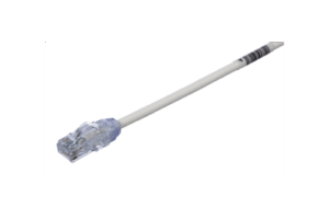 Cable de Parcheo UTP Cat6A, CM/LSZH, Diámetro Reducido (28AWG), Color Blanco, 0.5 Metros (1.64 Pies).