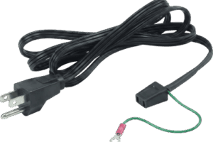 Cable de Alimentación para Ventilador / 1.52 m (5 ft) / Enchufe 3 Puntas a Tierra / 1 o 2 Ventiladores / Tierra Positiva
