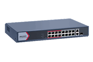 Switch PoE+ Monitoreable / 16 Puertos 10/100 Mbps PoE+ / 2 Puertos Gigabit Uplink / 1 Puerto SFP / Alcance Extendido 300 m (984 pies) / 130 W