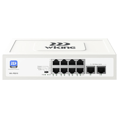 Switch PoE No Administrable / 8 Puertos PoE 10/100 Mbps / 2 Puertos Uplink 10/100 Mbps / Presupuesto PoE 76 W / Alcance PoE 250 m (820.2 ft)