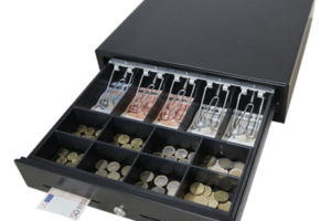 Cajón para Efectivo / Serie MK / Push Open / Insertos Ajustables Billetes y Monedas / Cubierta de Acero / Operación Manual