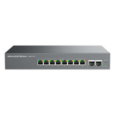 Switch L2 Lite Administrable de 10 Puertos / 8 Puertos Ethernet 2.5 Gbps / 2 Puertos SFP+ 10 Gbps / PoE+ 802.3af/at / VLAN 802.1Q / QoS / IGMP Snooping / Montaje Escritorio, Pared o Rack 19" (0.48 m)