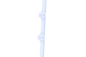 Poste de Paso / Tubo de Acero Galvanizado / Diámetro 1" / Longitud 75 cm / 3 Aisladores / Pintura Blanca / Peso 0.5 KG