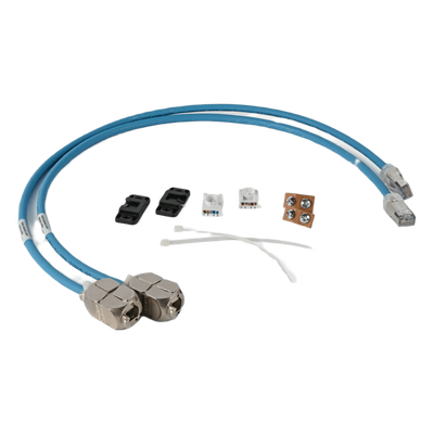 Cable Patch Cord In-Line / Cat6A / Blindado S/FTP / 0.5 m (1.6 ft) / 28 AWG / PoE Tipo 1-4 / CM/LSOH-1 / 2 Piezas
