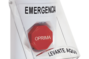 Botón Multipropósito / Montaje Superficie / Tapa Policarbonato / Pre-Alarma Integrada / Texto Español / Compatible ADA / Solo Interior