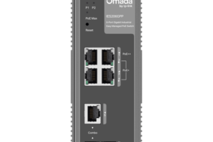 Switch Industrial Easy Managed / 6 Puertos Gigabit / 4 PoE (1× PoE++ 60W + 3× PoE+ 30W) / 120W PoE Budget / 2 SFP / IP40 / -40°C a 75°C / 6kV Protección Rayos / DIN-Rail