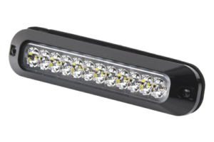 Luz Auxiliar LED / 12 LEDs Ultra Brillantes / Rojo/Blanco / 70 Patrones de Destello / 12-24 VCC / SAE J595 Clase I / 157 mm (6.2 in) x 20 mm (0.8 in) x 35 mm (1.4 in)