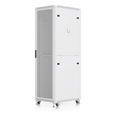 Gabinete Rack de Piso / 42U / 600 × 800 mm (23.6 x 31.5') / Carga 800 kg (1,763.7 lb) / Puerta Perforada / Ventiladores Integrados / Ruedas con Seguro