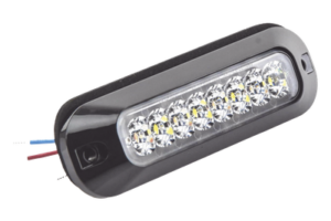 Luz Auxiliar LED / 4 LEDs Ultra Brillantes / 21 Patrones de Destello / 12-24 VCC / SAE J595 Clase I / Mica de Policarbonato Transparente
