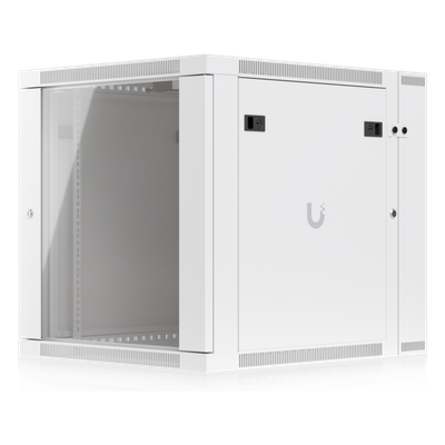 Gabinete Rack 12U / 600x703 mm / Puerta Vidrio Templado / Puerta Trasera Abatible / Paneles Laterales con Llave / Acero SPCC 1.2 mm