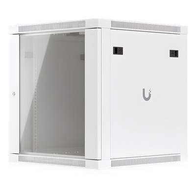 Gabinete Rack 12U / Montaje en Pared / 4 Postes / Vidrio Templado / Carga 80 kg (176 lb) / 598 × 600 mm