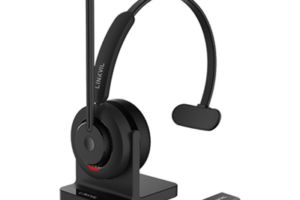 Diadema Inalámbrica / DECT 6.0 + Bluetooth 5.3 / IPX7 / Alcance 200m Interior 300m Exterior (656ft Interior 984ft Exterior) / Audio HD con Cancelación IA / Micrófono Rotable / Base de Carga