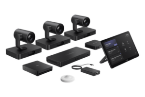 Sistema de Videoconferencia MVC-S98-C5U-004 de Yealink diseñado para Salas Extra Grandes con Triple Cámara Inteligente y Funciones Avanzadas de IA