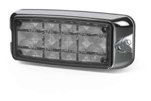 Luz De Advertencia De 5x2" 10 Led, Ámbar/Claro, Bisel Cromado, Lente Transparente
