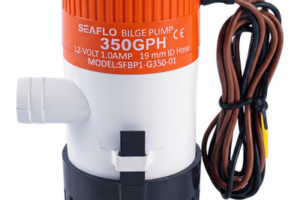 Bomba de Achique Sumergible SEAFLO SFBP1-G35-01 / 350 GPH (1,325 LPH) / 12V CD / No Automática / Protección Anti-Aire / Sellos Herméticos / Cableado Marino / Base de Filtro Removible