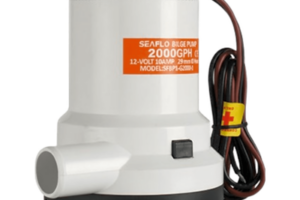 Bomba de Achique Sumergible SEAFLO SFBP1-G2000-01 / 2,000 GPH (7,571 LPH) / 12V CD / Eje de Acero Inoxidable / Operación en Seco / Protección Anti-Aire / Sellos Herméticos / Cableado Marino / CE, RoHS, ISO 8849