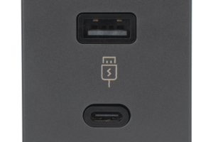 Módulo Doble USB Tipo A+C / Carga Rápida 30W / Color Negro / 45x45 mm / Compatible Torres y Cajas K45