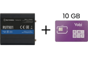 Router Teltonika LTE/4G RUT901 + SIM de YOBI de 10GB por Mes durante un año de servicio (solo datos)