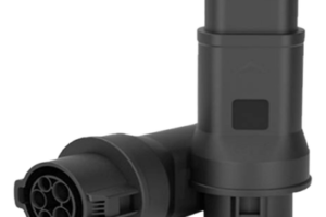 Adaptador EV / Entrada Tipo 1 (SAE J1772) / Salida Tipo 2 (IEC 62196-2) / 7 kW / 32 A / 220 V AC / Monofásico / Compacto y Portátil