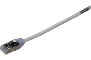Patch Cord Cat6A, Diametro Reducido 28 AWG, Blindado S/FTP, CM/LS0H, 1.5m, Color Gris