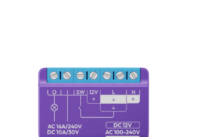 Relé Switch Inteligente para Garaje / WiFi + BLE / Matter / Entrada 12-48V CC o 100-240V CA / Salida 30V 10A / 42 x 36 x 16 mm (1.7 x 1.4 x 0.6 in)