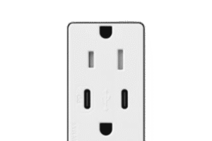 Tomacorriente Receptáculo / 120V / 15A / Obturador de Seguridad / Perfil Delgado 7.6 mm / USB-C PD 55W / Color Blanco