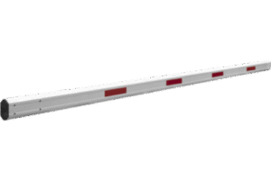 Brazo Telescópico para Barrera / Aluminio / 8 m (26.2 ft) / Bandas Rojas de Alta Visibilidad / Acabado Blanco